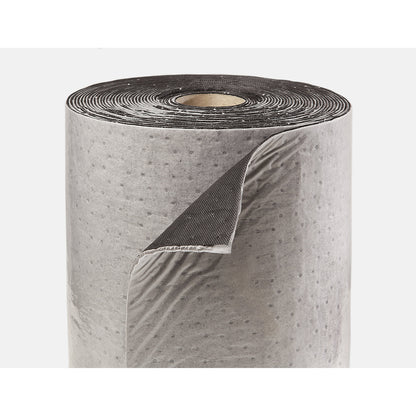 PRO Plus universal absorbent sheeting, sheet roll with barrier film, grey, 800 mm x 30 m.
