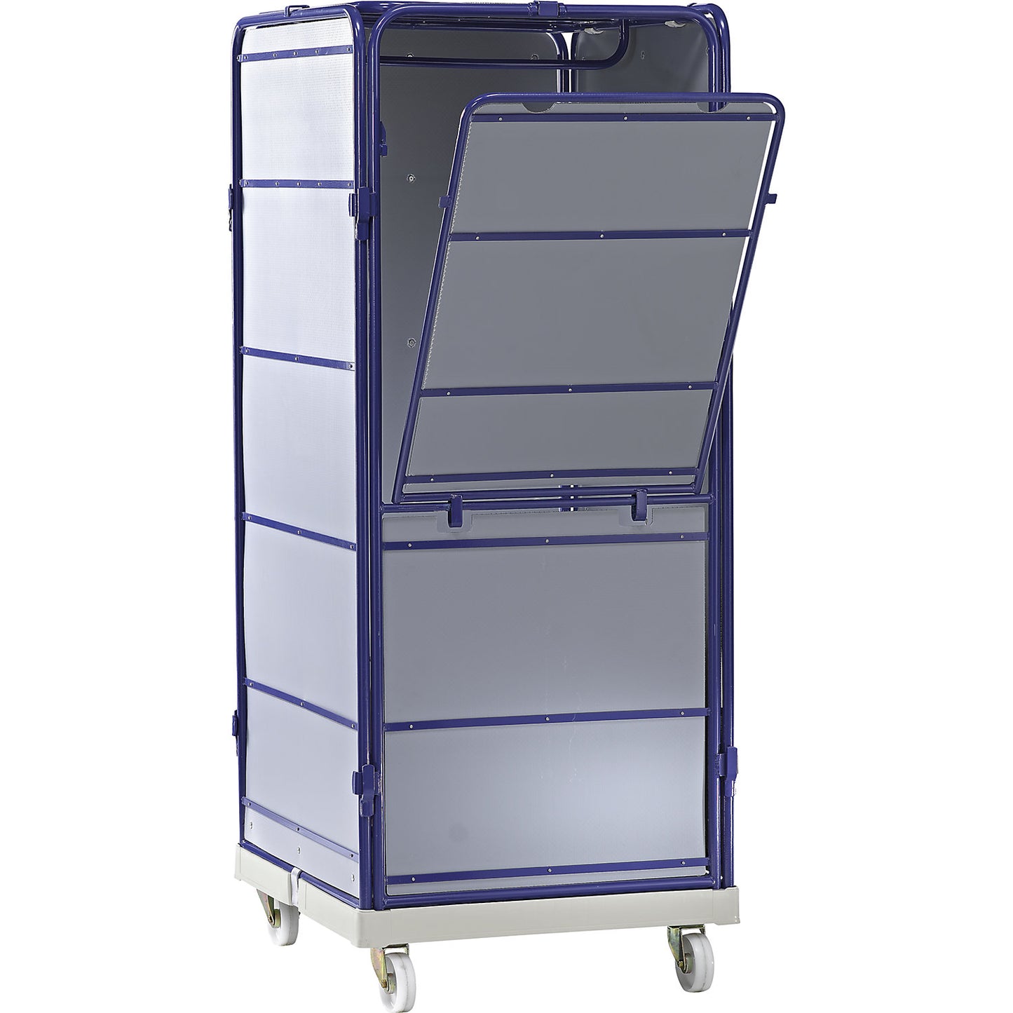 SAFE roll container, logistics box, HxWxD 1785 x 720 x 810 mm, red transport dolly.