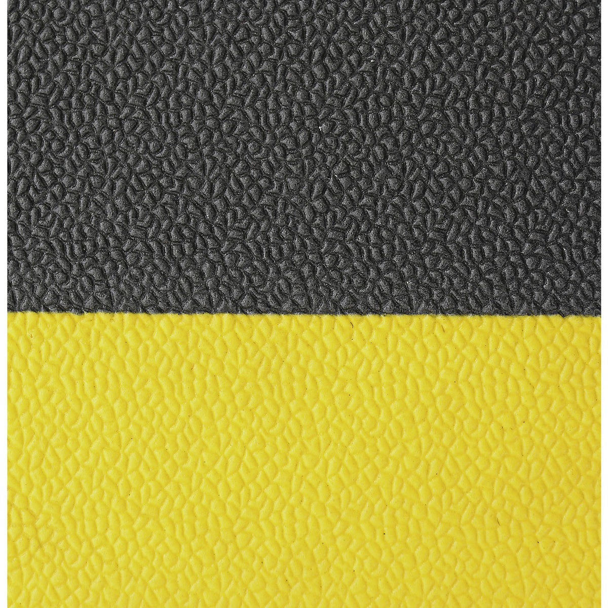 Orthomat® anti-fatigue mat, PVC with hammer tone effect, height 9 mm, 18300 x 900 mm, black/yellow.