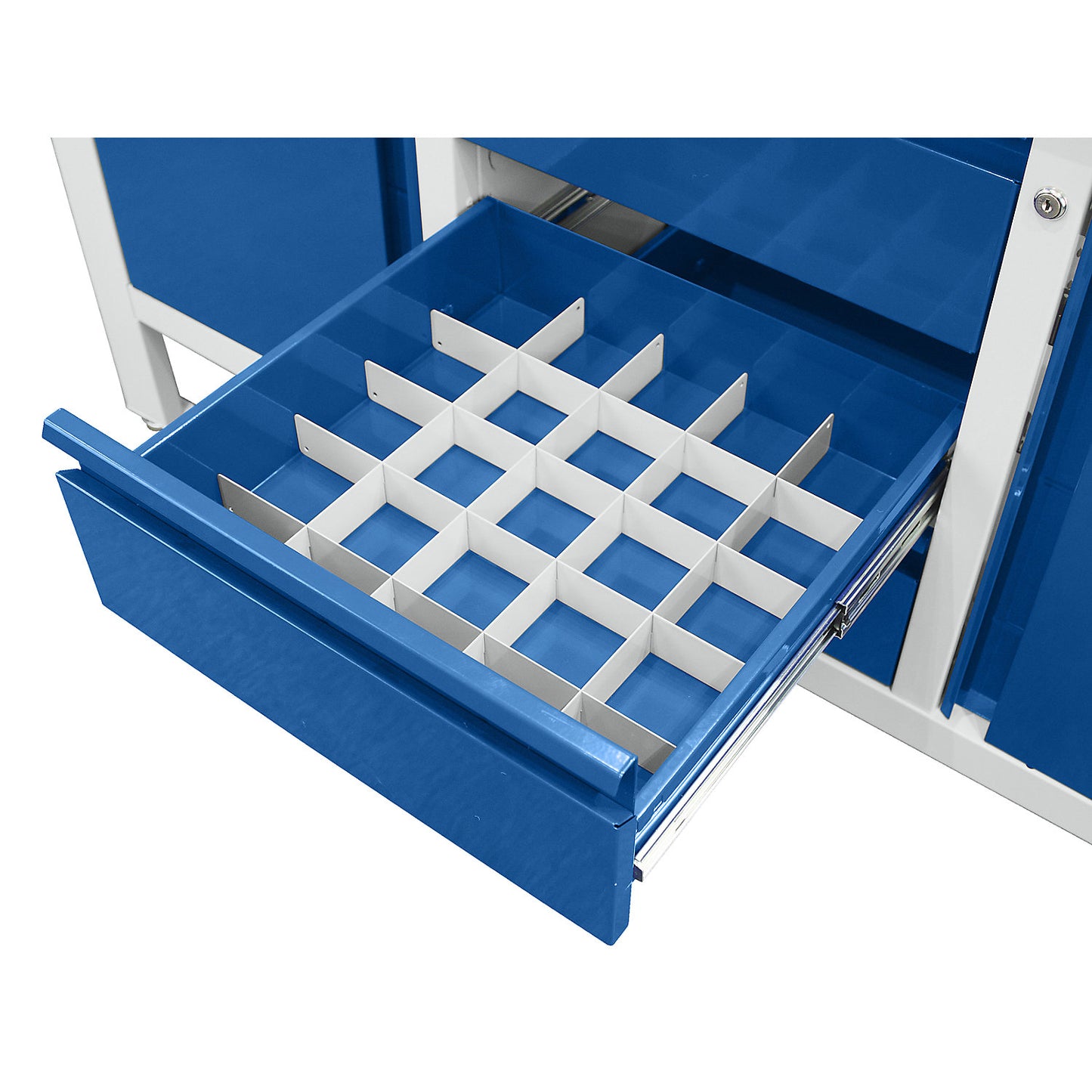 Drawer divider set, 4 longitudinal and 4 cross dividers, for workbenches.