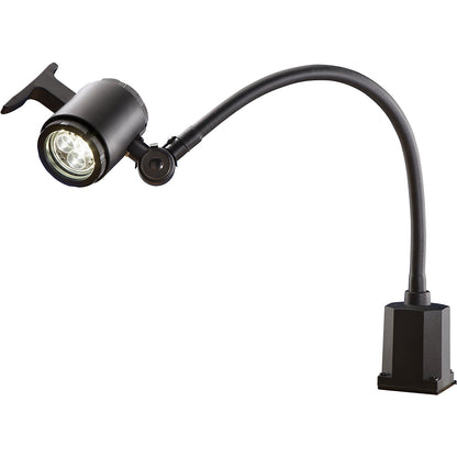 Flexible arm LED machine lamp IP65, connection voltage 100 - 240 V, with magnetic base.