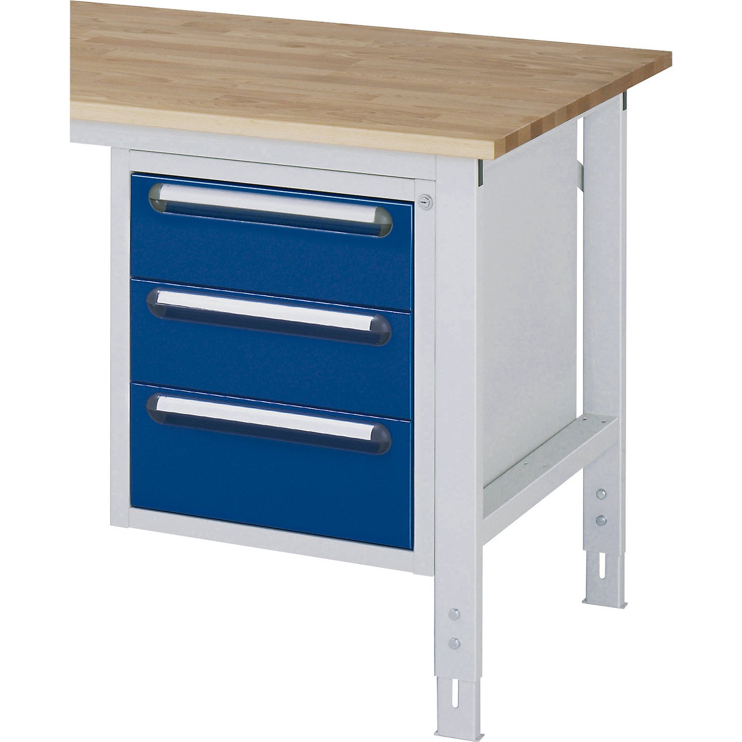Add-on drawer unit, height 545 mm, 3 drawers, light grey / gentian blue.