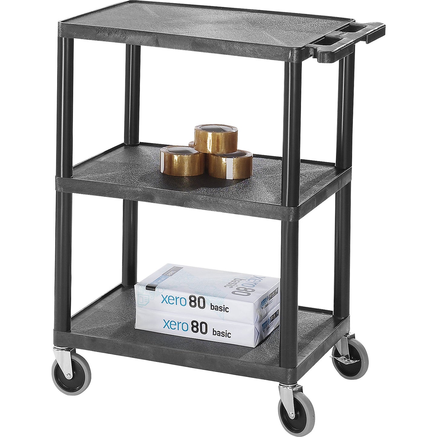 MULTI universal truck, LxWxH 610 x 460 x 840 mm, 3 shelves, black.