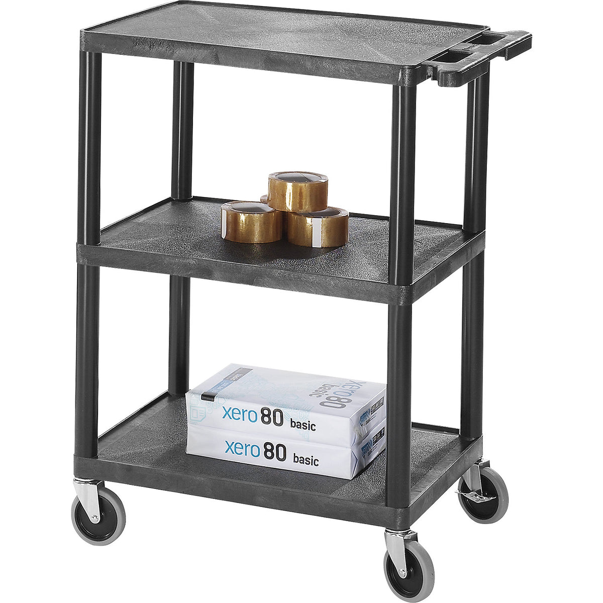 MULTI universal truck, LxWxH 610 x 460 x 840 mm, 3 shelves, black.