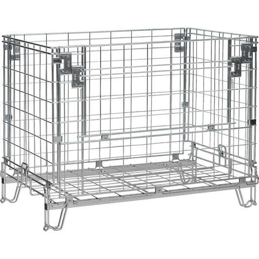 Collapsible mesh pallet, LxW 1200 x 800 mm, effective height 760 mm, stacking height 910 mm.
