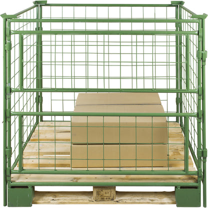 Mesh stacking frames, for attaching, long side removable in 2 parts, for pallets 1200 x 1000, H 1200 mm.