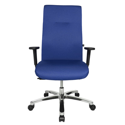 BIGSTAR20 operator swivel chair, point synchronous mechanism, max. load 150 kg, blue.