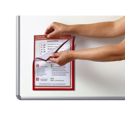 Magnetic display pocket, A4, WxH 225 x 312 mm, blue frame, pack of 10.
