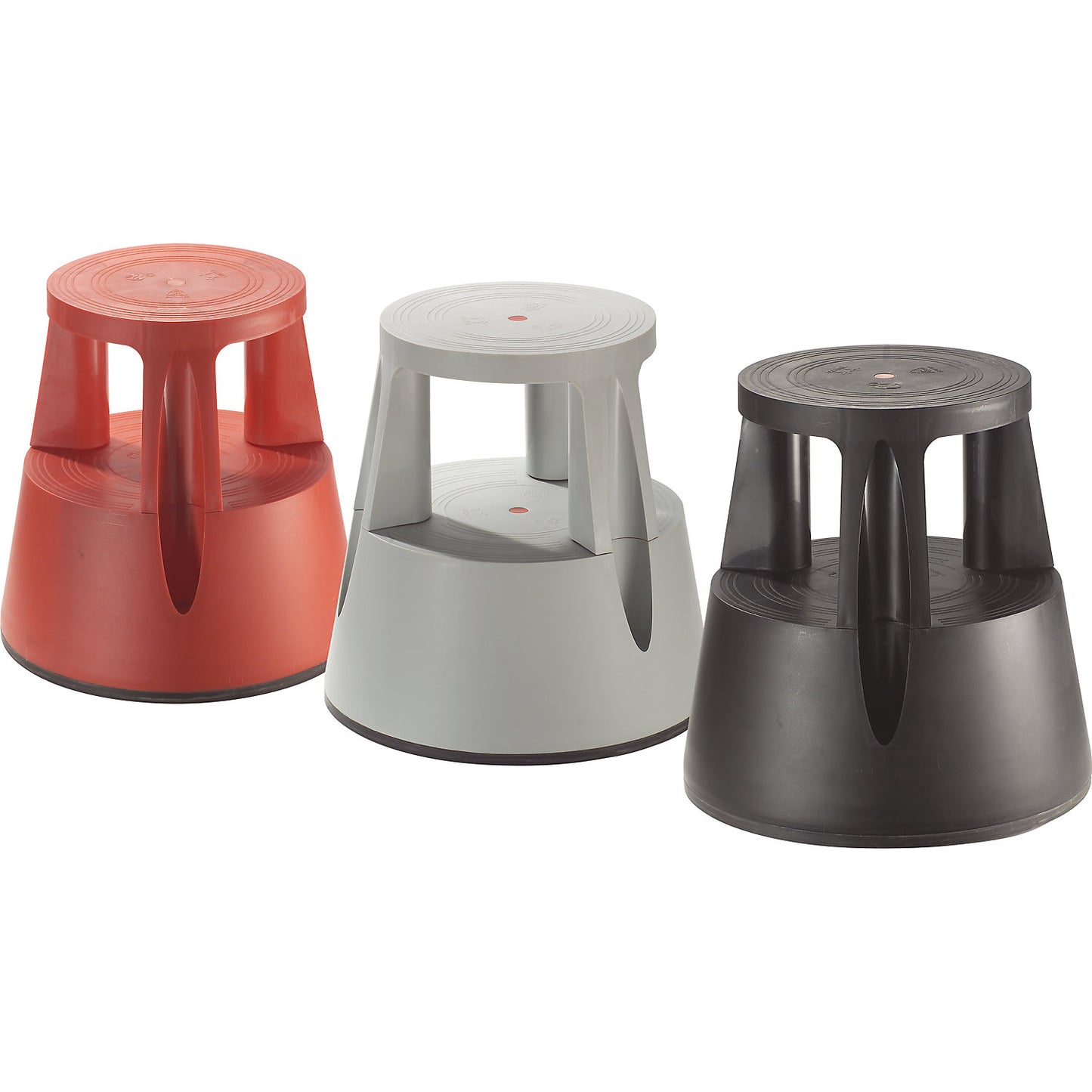 Kick stool made of shatterproof plastic, max. load 150 kg, grey.
