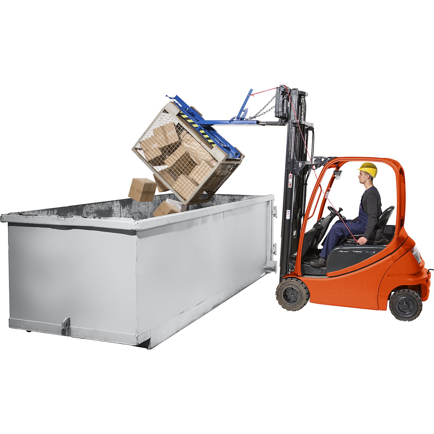 Euro mesh pallet turner, max. load 450 kg, gentian blue.