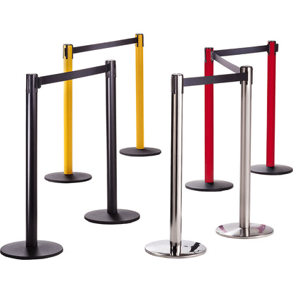 Belt barrier, steel, belt extension 2300 mm, chrome plated, pack of 2.