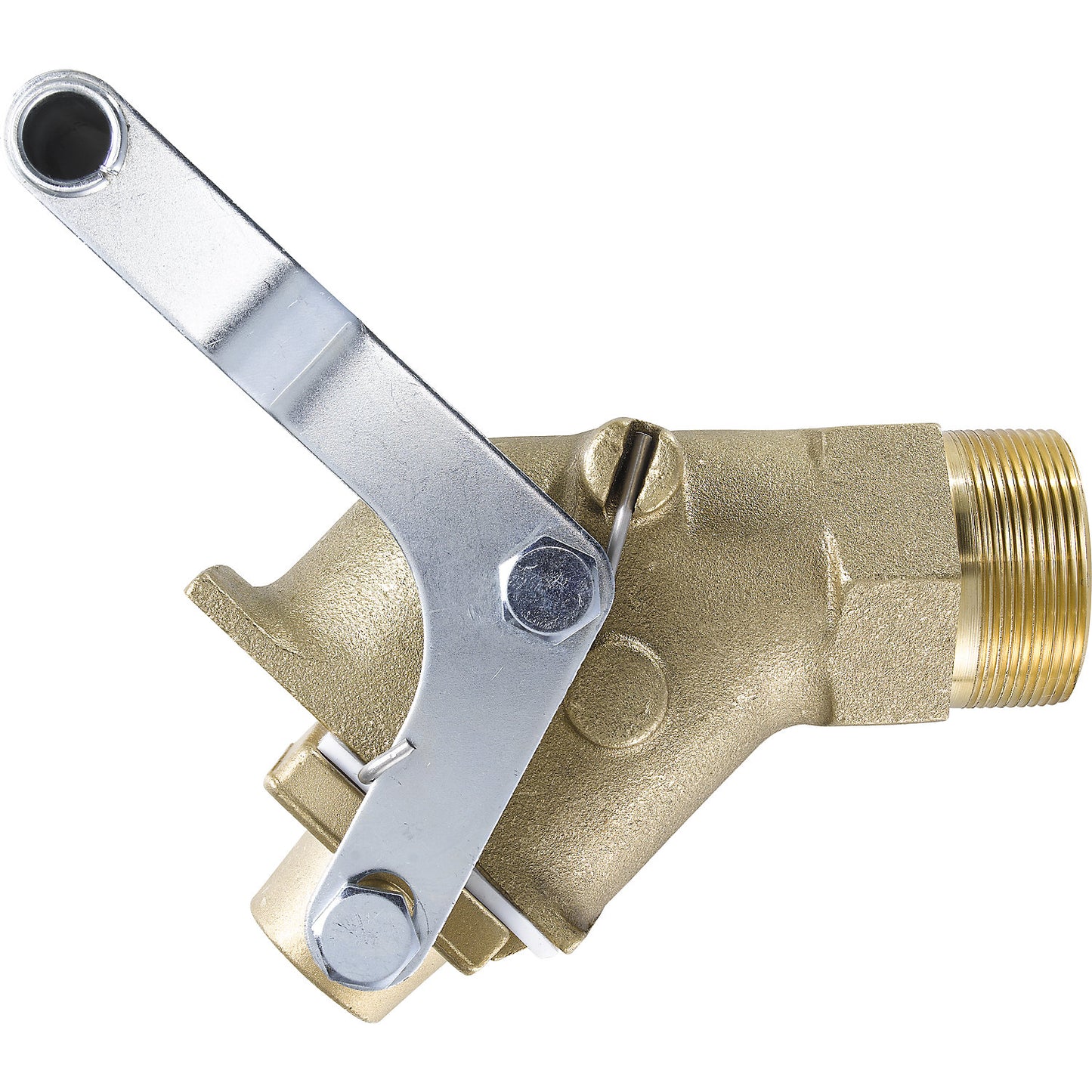 Safety stop cock, brass, self-closing without flame trap, 2'' thread, pack of 1.