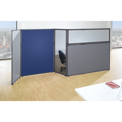 Partition, felt, slate grey frame, silver grey, HxW 1300 x 650 mm.