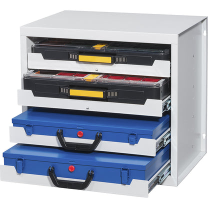 Depot for small parts case, light grey, HxWxD 470 x 505 x 375 mm.