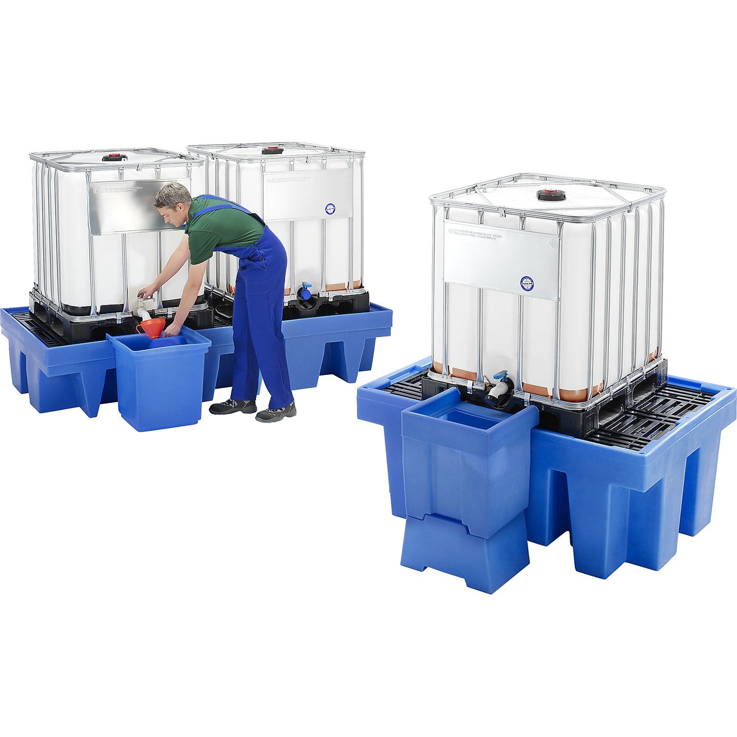Detachable filling container made of PE, for IBC sump trays, LxWxH 525 x 545 x 838 mm.