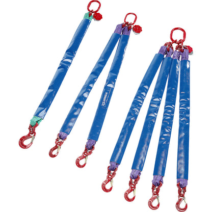 Round sling suspension set, length 2 m, 4-leg, yellow.