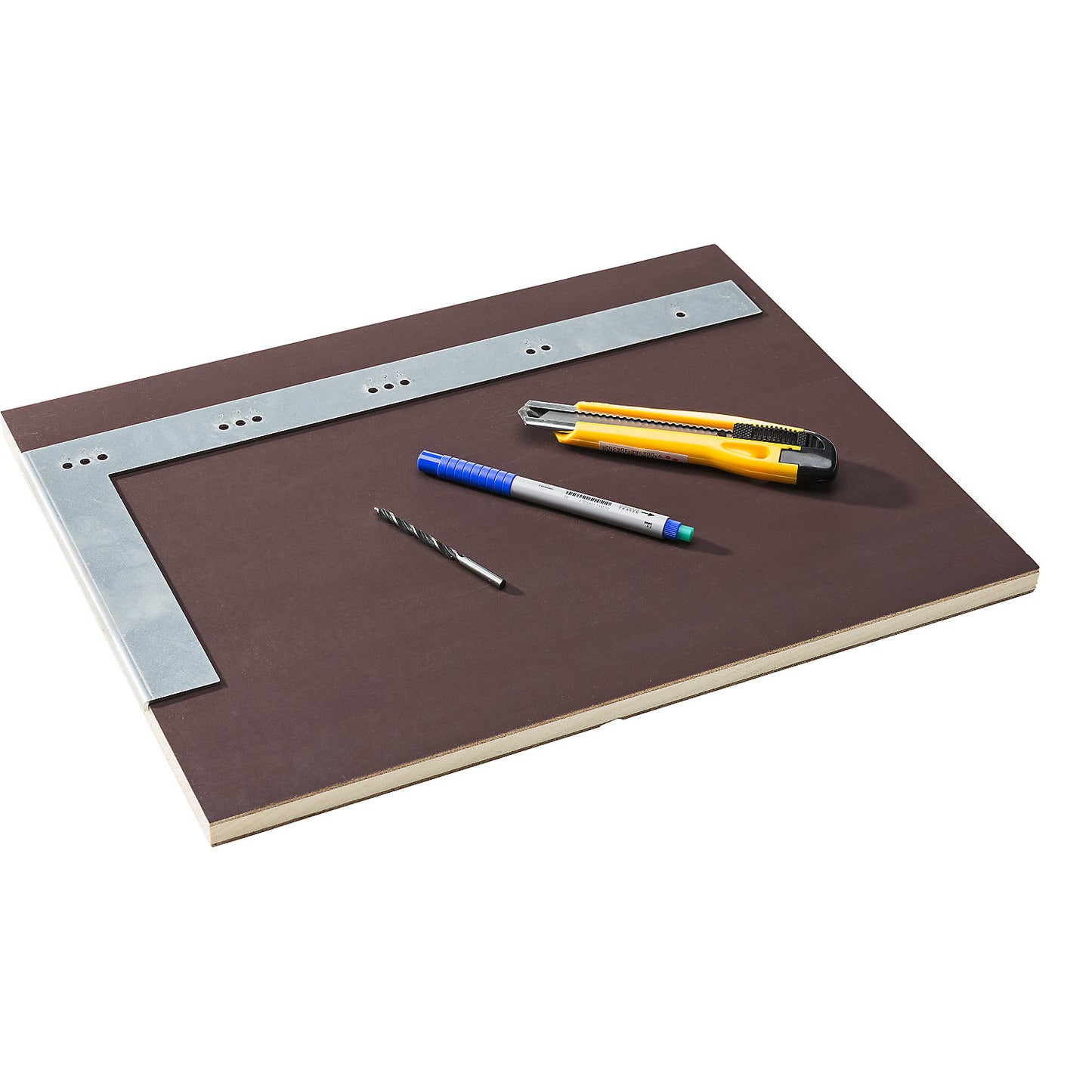 Tool kit, for strip curtains, for mounting strips cut from rolls.