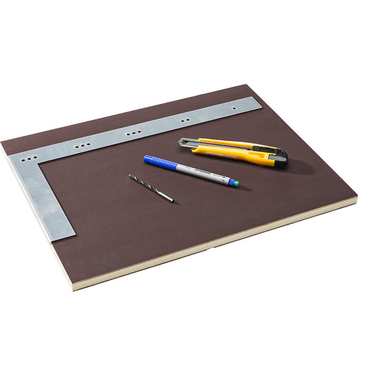 Tool kit, for strip curtains, for mounting strips cut from rolls.