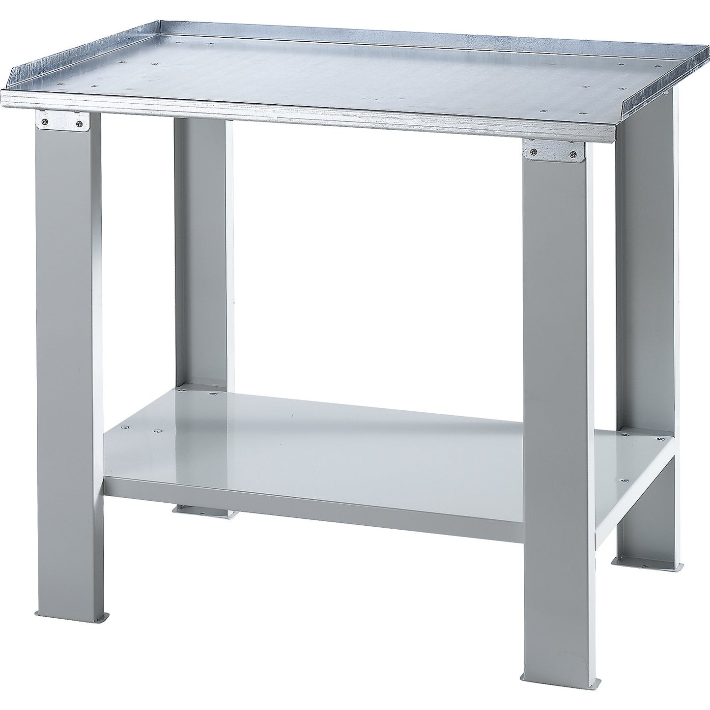 Workbench, modular system, height 850 mm, sheet steel worktop, WxD 1000 x 700 mm.