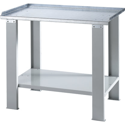 Workbench, modular system, height 850 mm, sheet steel worktop, WxD 1000 x 700 mm.