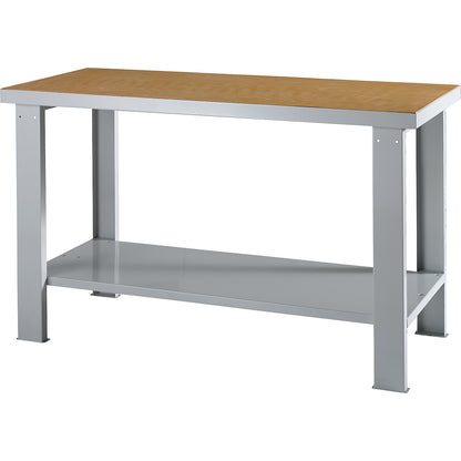 Workbench, modular system, height 850 mm, multiplex worktop, WxD 1500 x 700 mm.