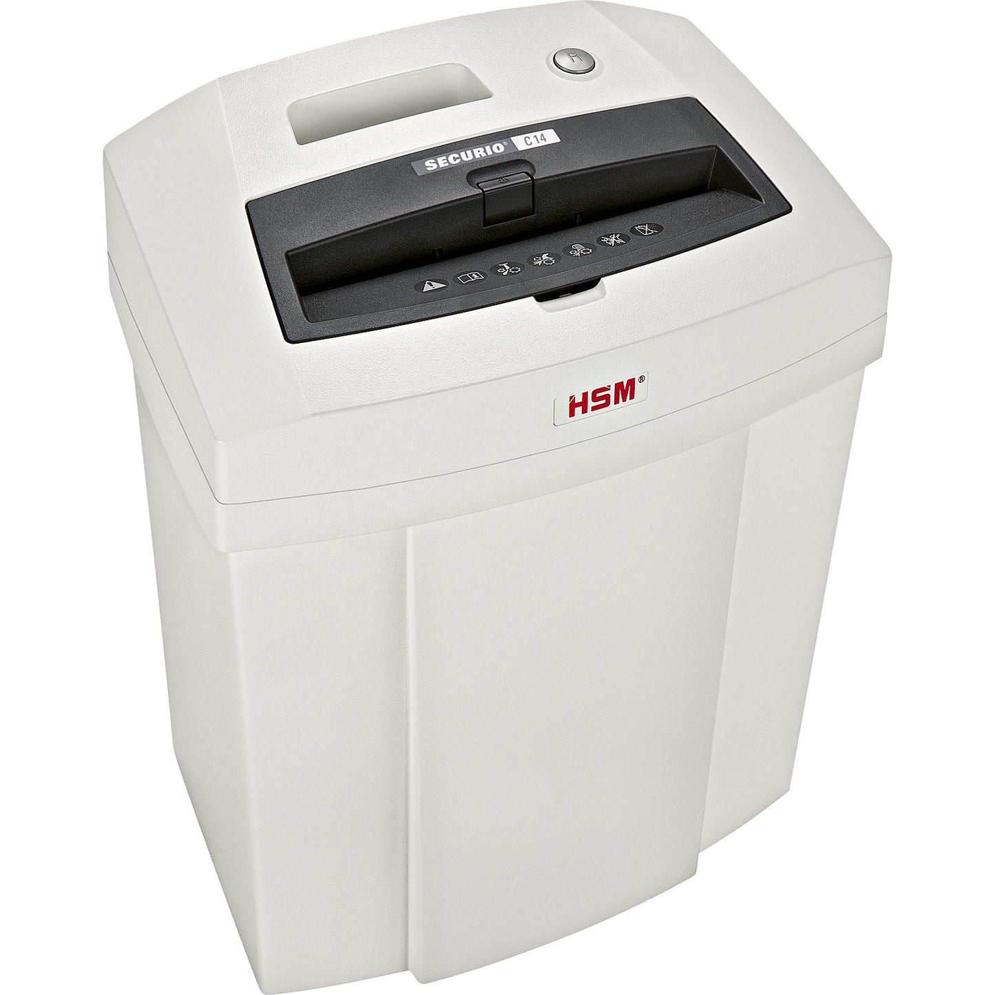 SECURIO document shredder C14, collection capacity 20 l, strips, 10 - 12 sheets.