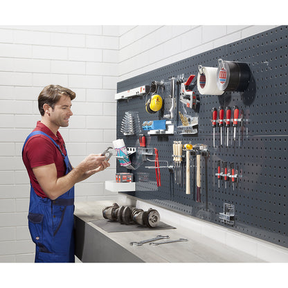 Perforated panel set, complete set: perforated panel + 22 tool holders, HxW 457 x 1524 mm.