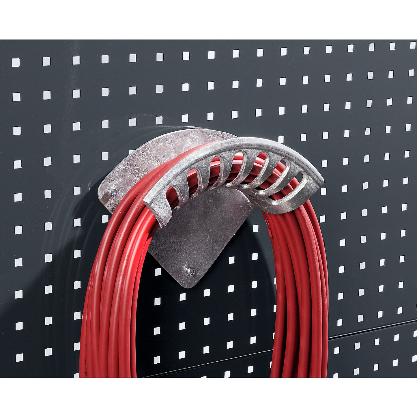 Hose and cable holder, includes mounting material, WxH 250 x 100 mm, aluminium.