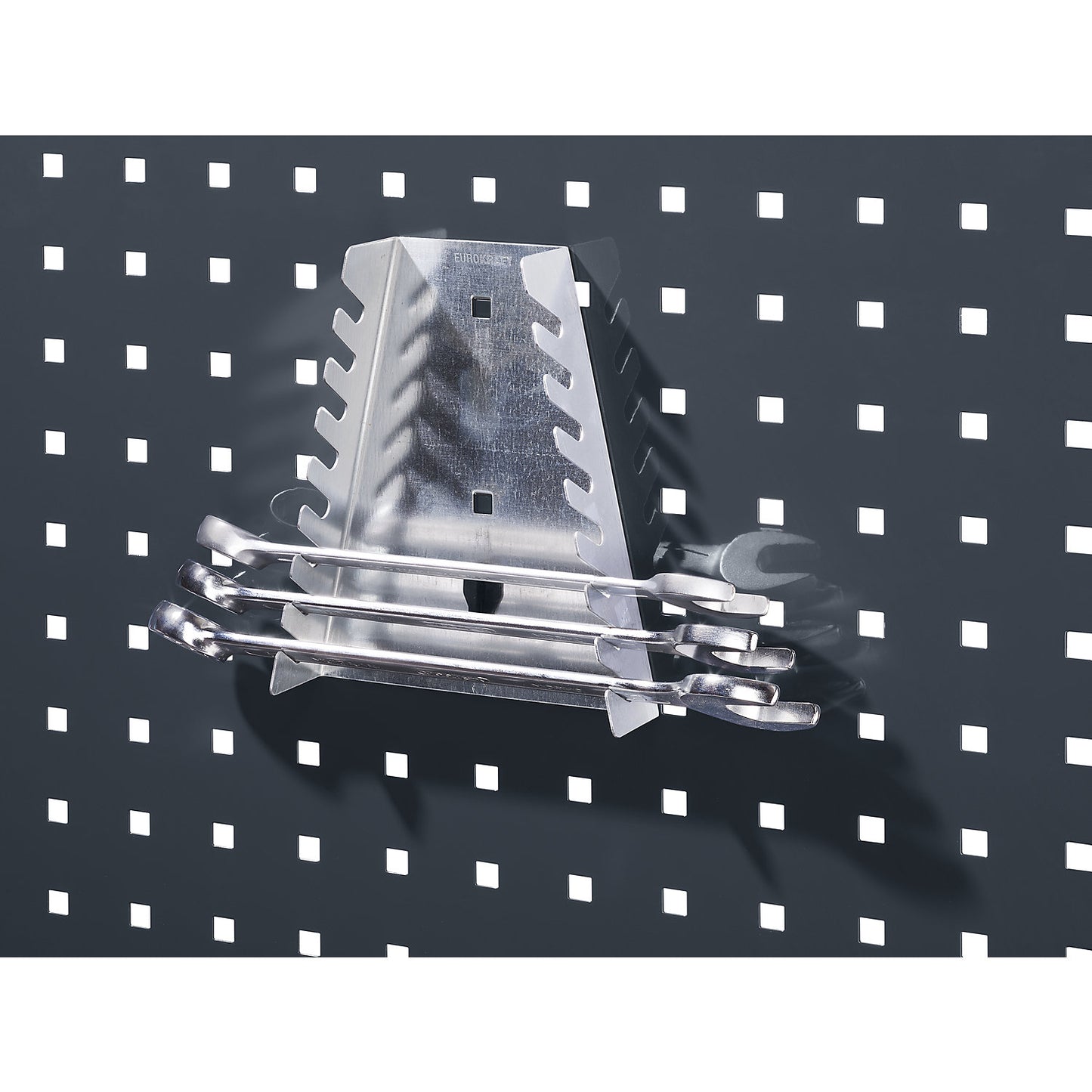 Spanner holder, WxDxH 75 - 145 x 40 x 180 mm, with 8 holders.