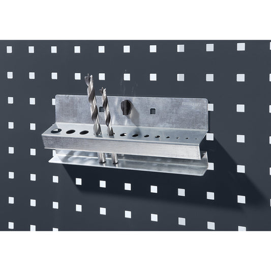 Drill bit holder, WxH 225 x 65 mm, with 13 holders.