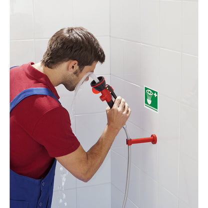 Hand eye shower with one spray head, HxD 260 x 75 mm, red.