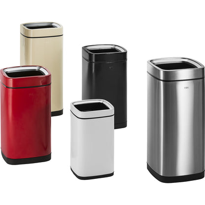 Waste paper bin with inner container, capacity 28 l, stainless steel.