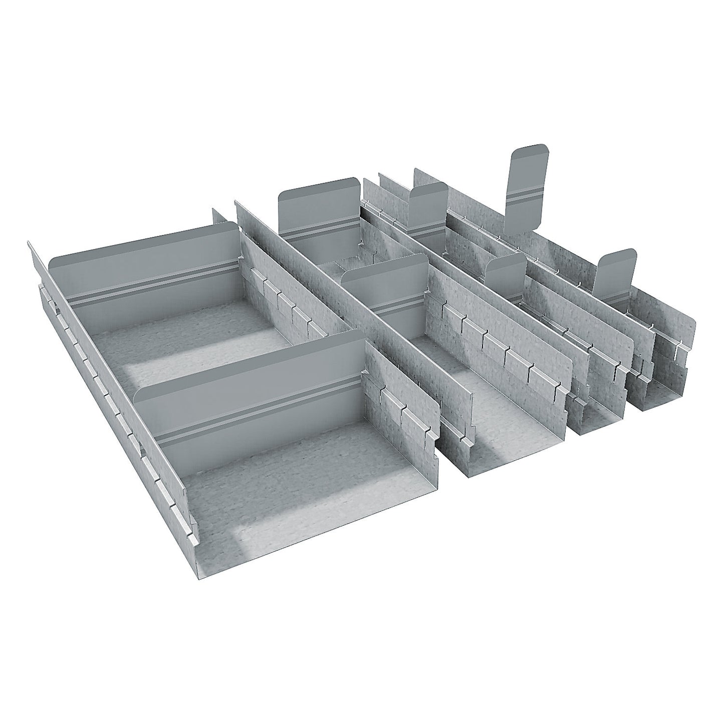 Drawer divider set, for drawer WxH 500 x 100 mm, 12 parts.