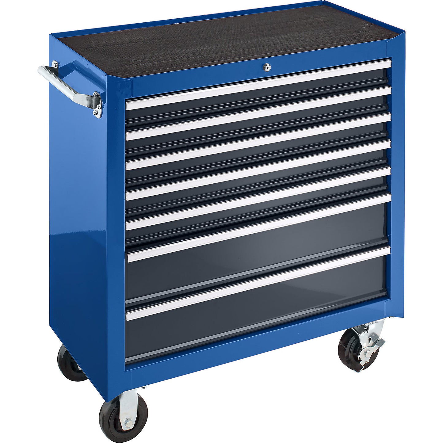 Workshop trolley, HxWxD 1010 x 914 x 458 mm, 7 drawers, blue.