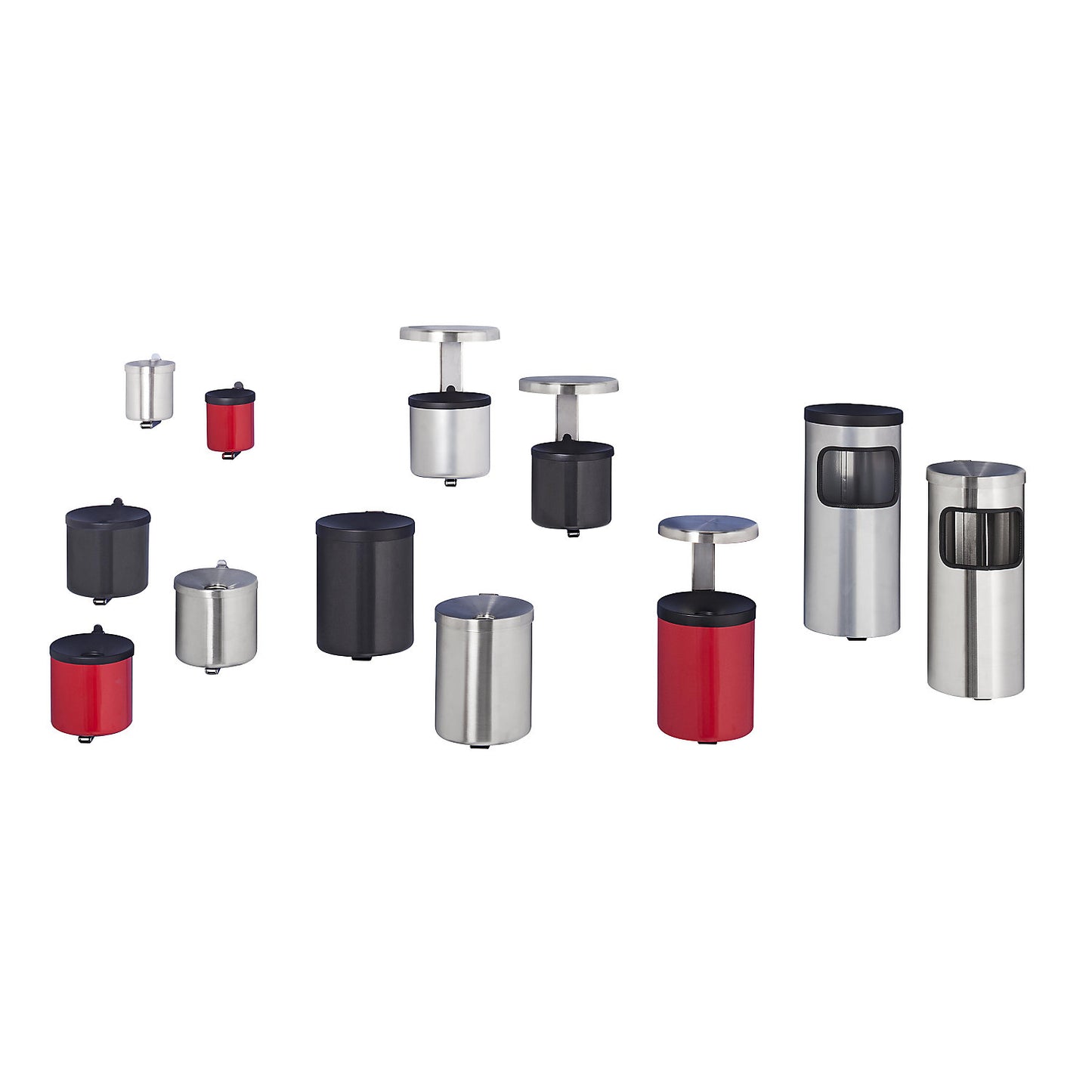 Wall ashtray, flame-extinguishing, 0.6 l, stainless steel, height 100 mm.