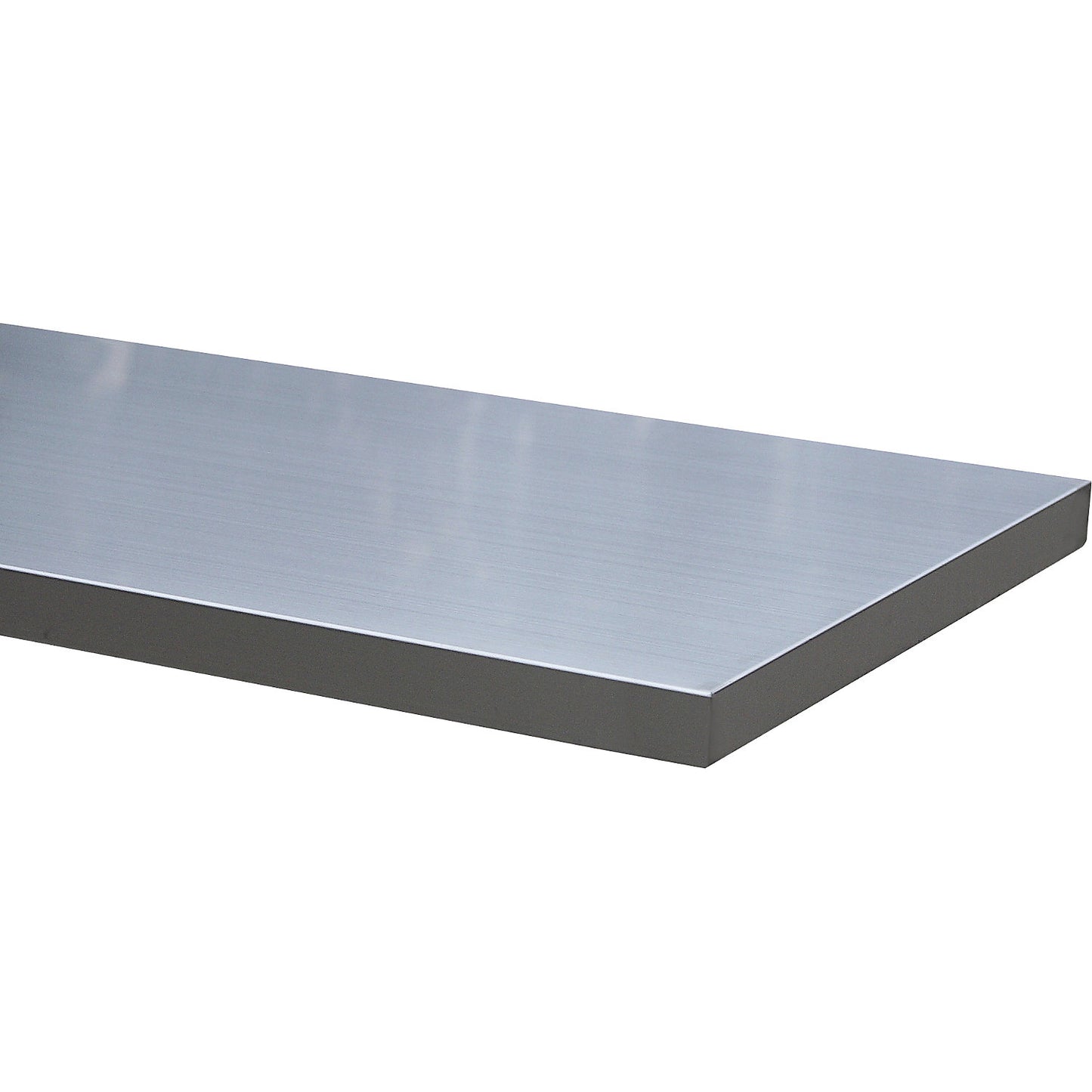 Stainless steel worktop, for 3 base cupboards, width 2040 mm.