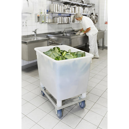 Rectangular container, with feet, suitable for foodstuffs, white, capacity 400 l.
