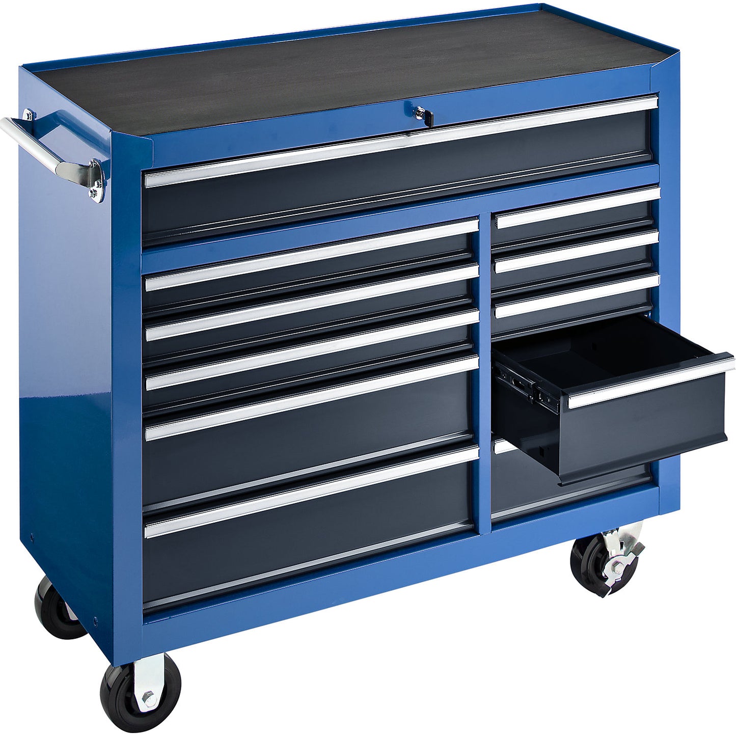 Workshop trolley, HxWxD 1007 x 1067 x 458 mm, 11 drawers, blue.