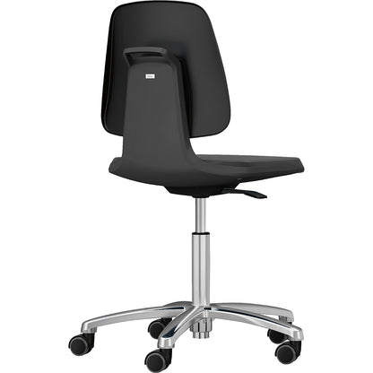 LABSIT industrial swivel chair, five-star base with castors, seat made of Skintec, charcoal.