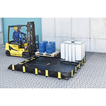 QuickBerm® rigid lock folding tray, for occasional traffic, LxW 4.9 x 3.7 m.