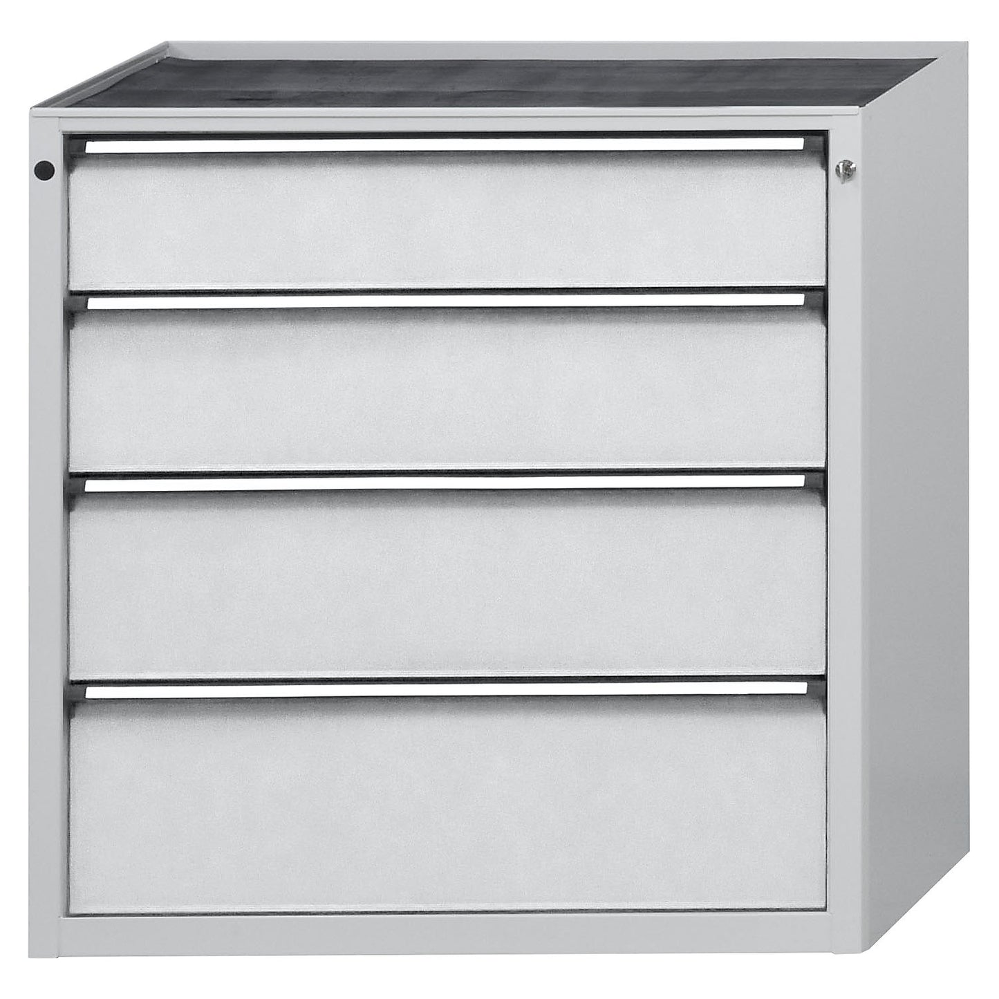 Drawer cupboard, WxD 1060 x 675 mm, max. drawer load 200 kg, 4 drawers, height 980 mm, front in light grey.