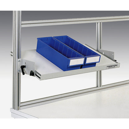 Shelf for work table, light grey, WxD 960 x 400 mm, wide.
