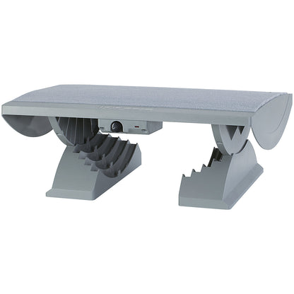 Foot rest, ergonomic, model with heating function and carpet cover, grey.