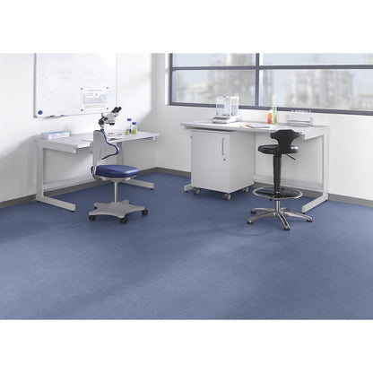 Laboratory table with C-foot frame, standing working height 900 mm, WxD 1200 x 750 mm.