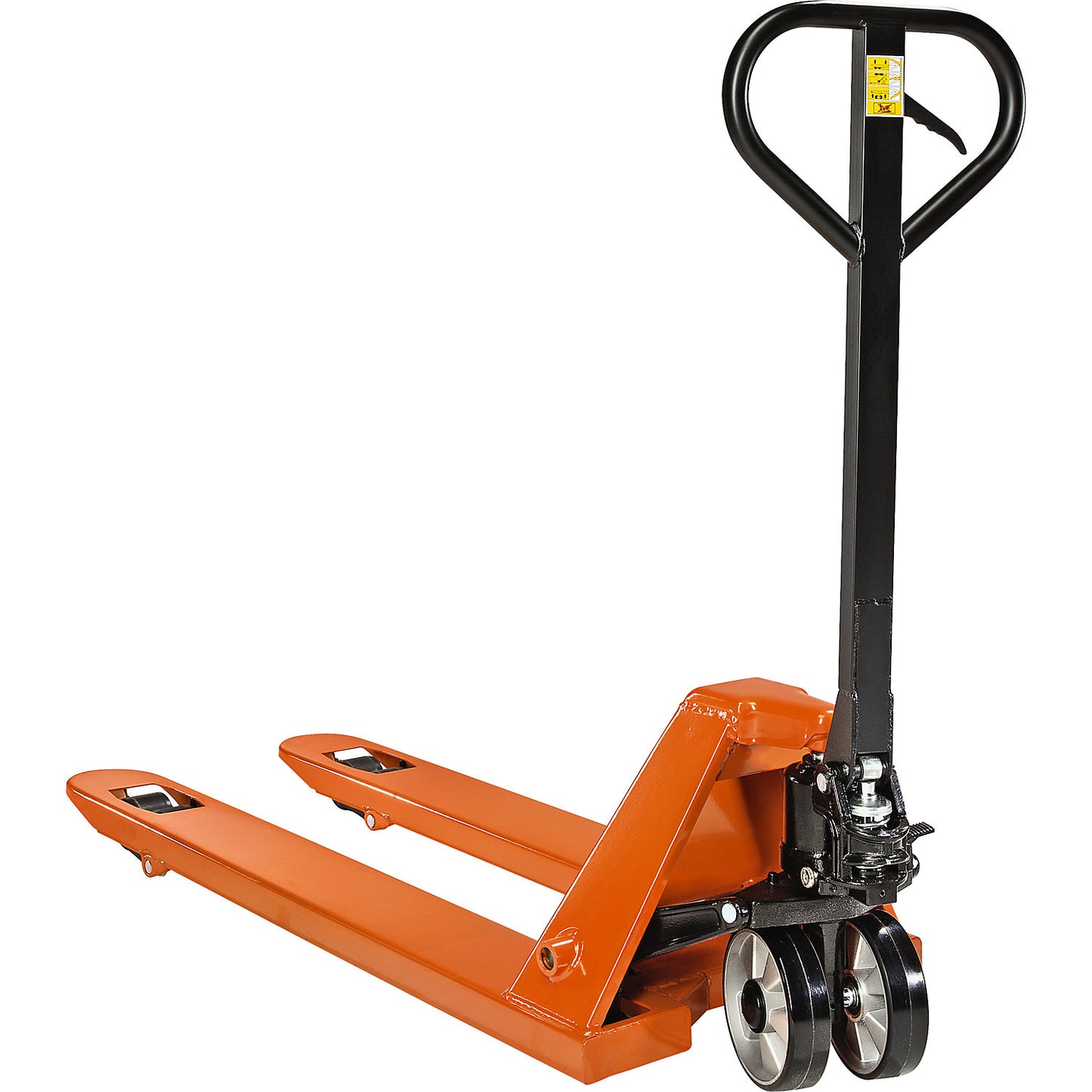 Hand pallet truck, max. load 2500 kg, polyurethane fork rollers, tandem.