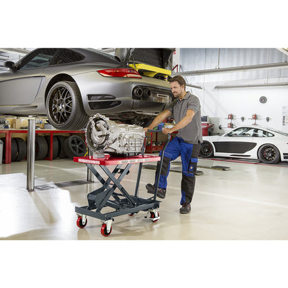 Lifting platform trolley, lifting range 330 - 910 mm, max. load 300 kg.