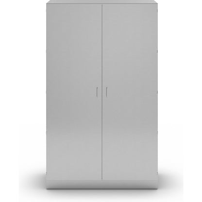 Cleanroom full height cupboard made of stainless steel, 2 hinged door, width 1200 mm.
