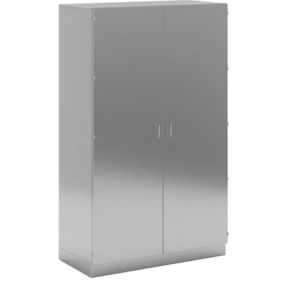 Cleanroom full height cupboard made of stainless steel, 2 hinged door, width 1200 mm.