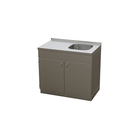Cleanroom washing table, two doors, double panelled, overall WxDxH 1000 x 600 x 900 mm.