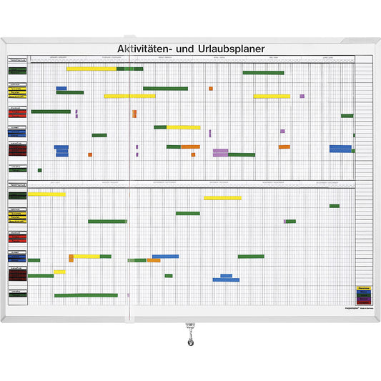 Yearly planner set, 7-day week, for 30 employees.